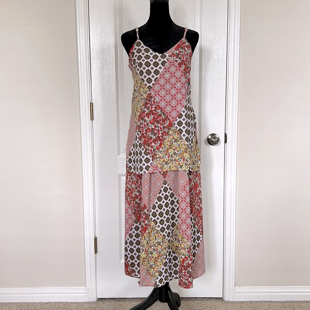 Strut & Bolt Floral Patchwork Maxi Dress Sz S